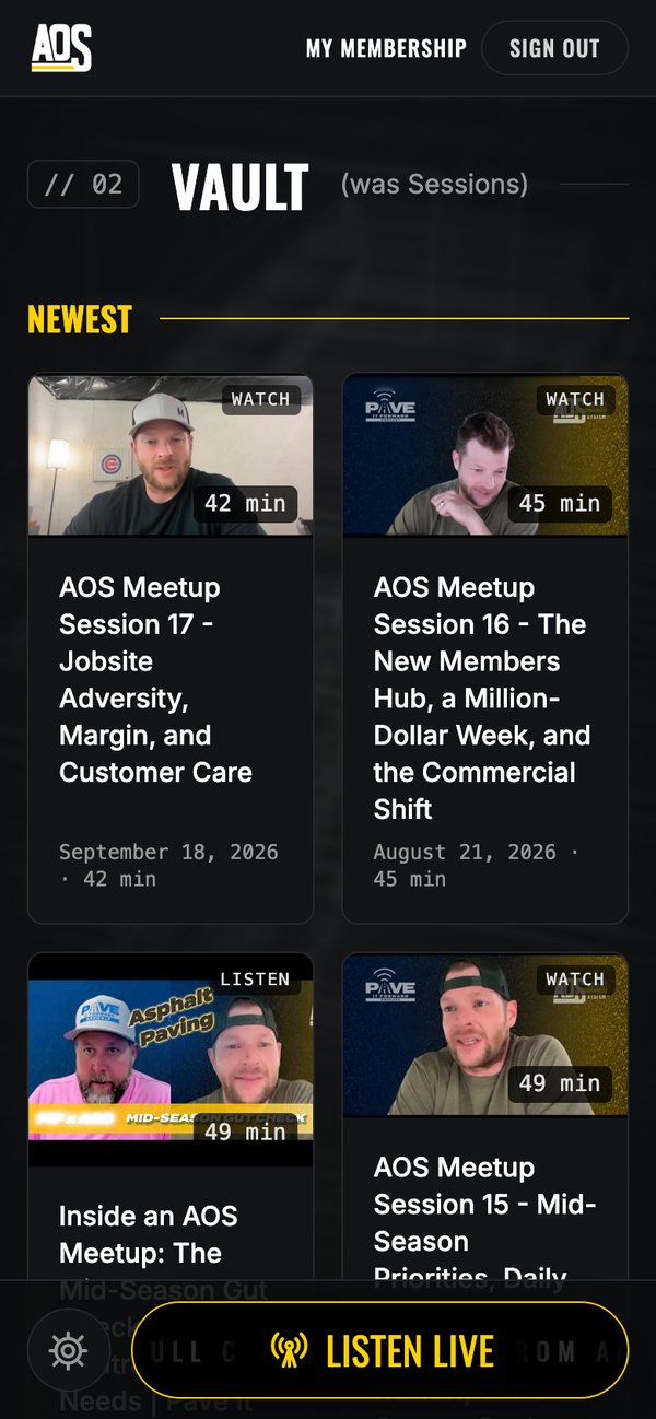 The Vault on a phone: session replays with Watch and Listen tags